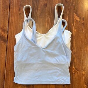 Lululemon Women's Blue and White AlignTops